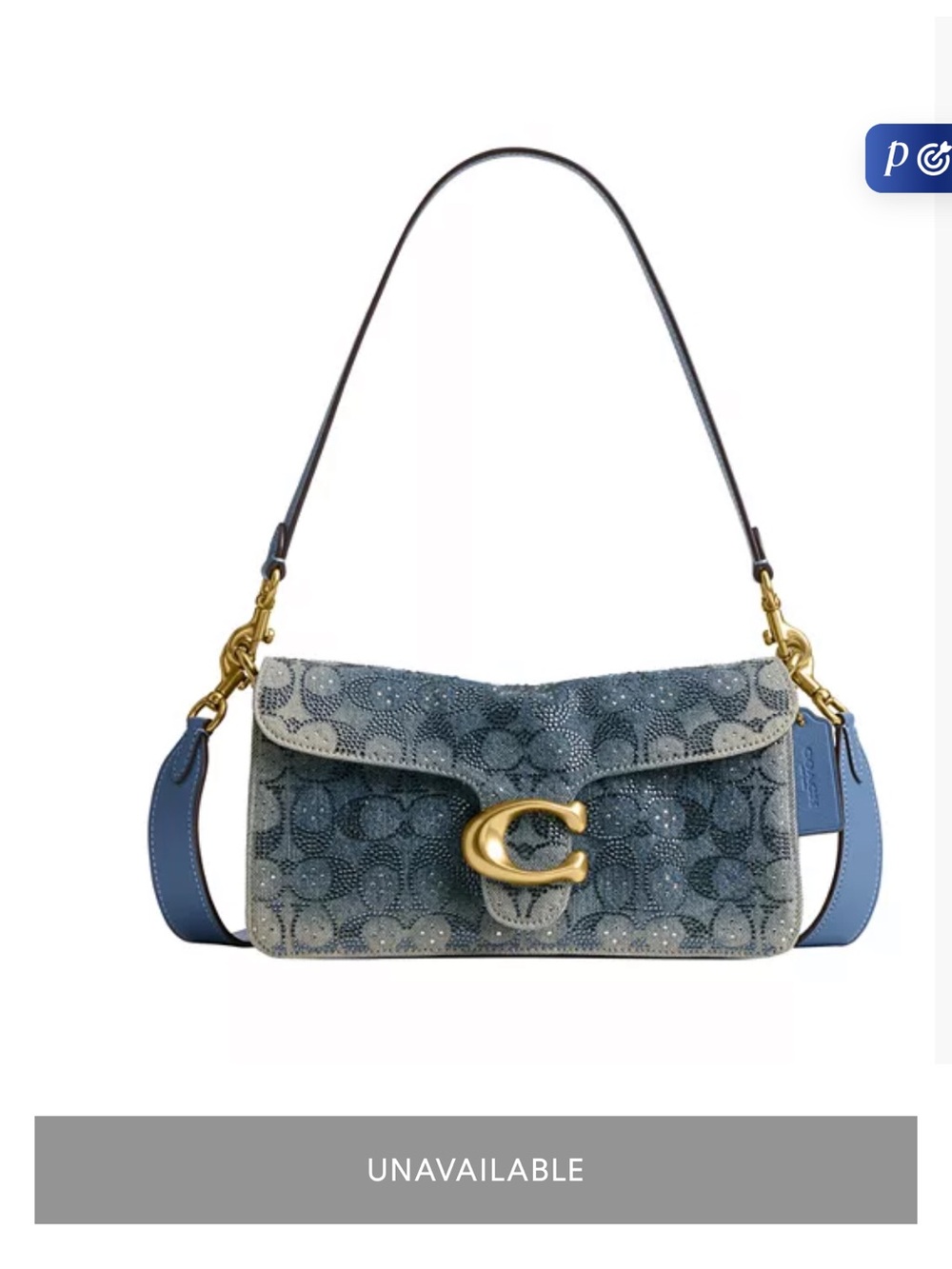 Coach Crystal Denim Tabby 26